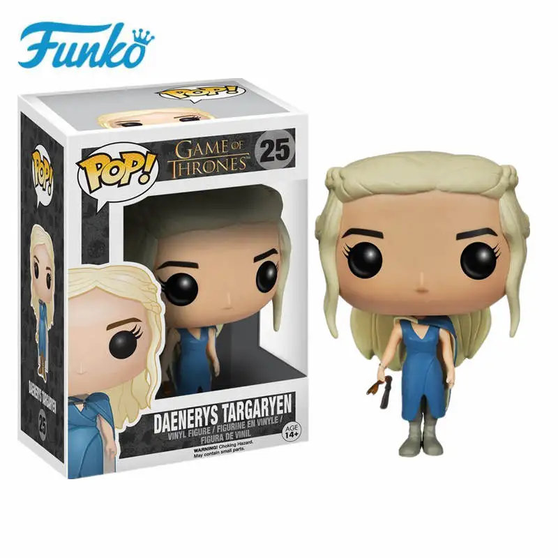 Официальный FUNKO поп-Игра престолов#25Daenerys мать драконов#44 ночной король модель виниловая кукла подарок на день рождения фигурка - Цвет: With Box-25