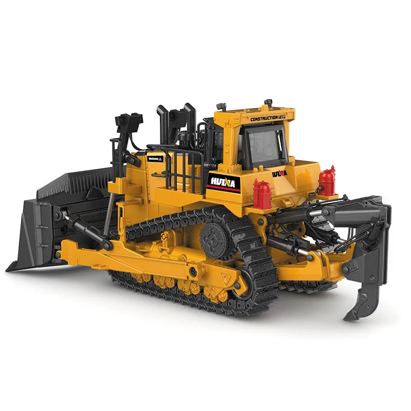 Huina 1/50 Alloy Diecast Crawler Bulldozer /Forklift Model  Tracked Engineering Track Car High Simulation Collection Metal Toys