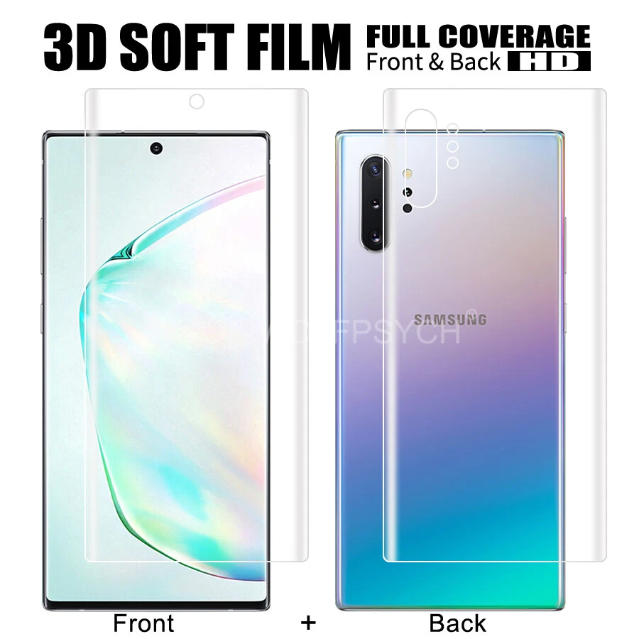 

Front + Back Screen Protector For Samsung Galaxy Note 10 s10 plus Pro 5G s10e A50 A70 A30 M20 M30 Hydrogel Sticker TPU Cover