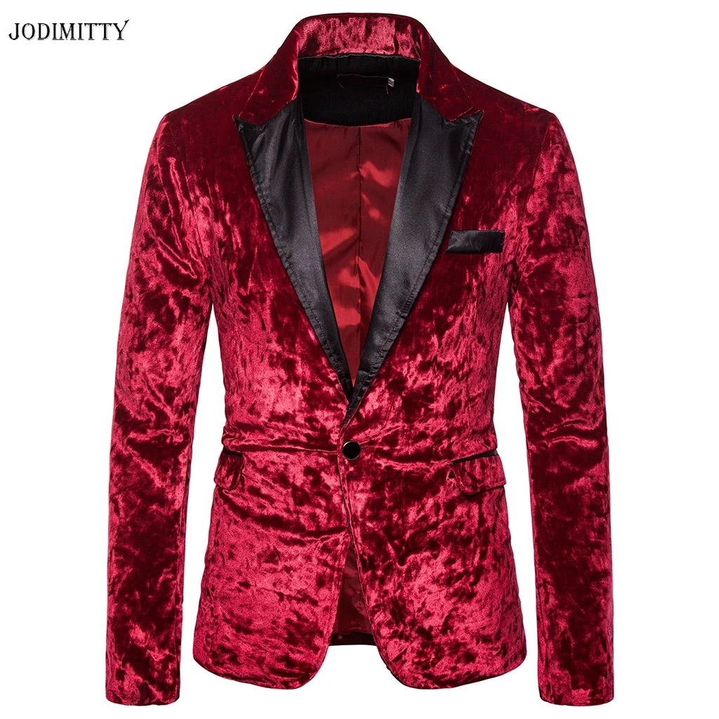 

Jodimitty Men Shiny Gold Sequin Glitter Embellished Blazer Jacket Men Nightclub Blazer Weeding Suit Jacket Stage Singers Clothes