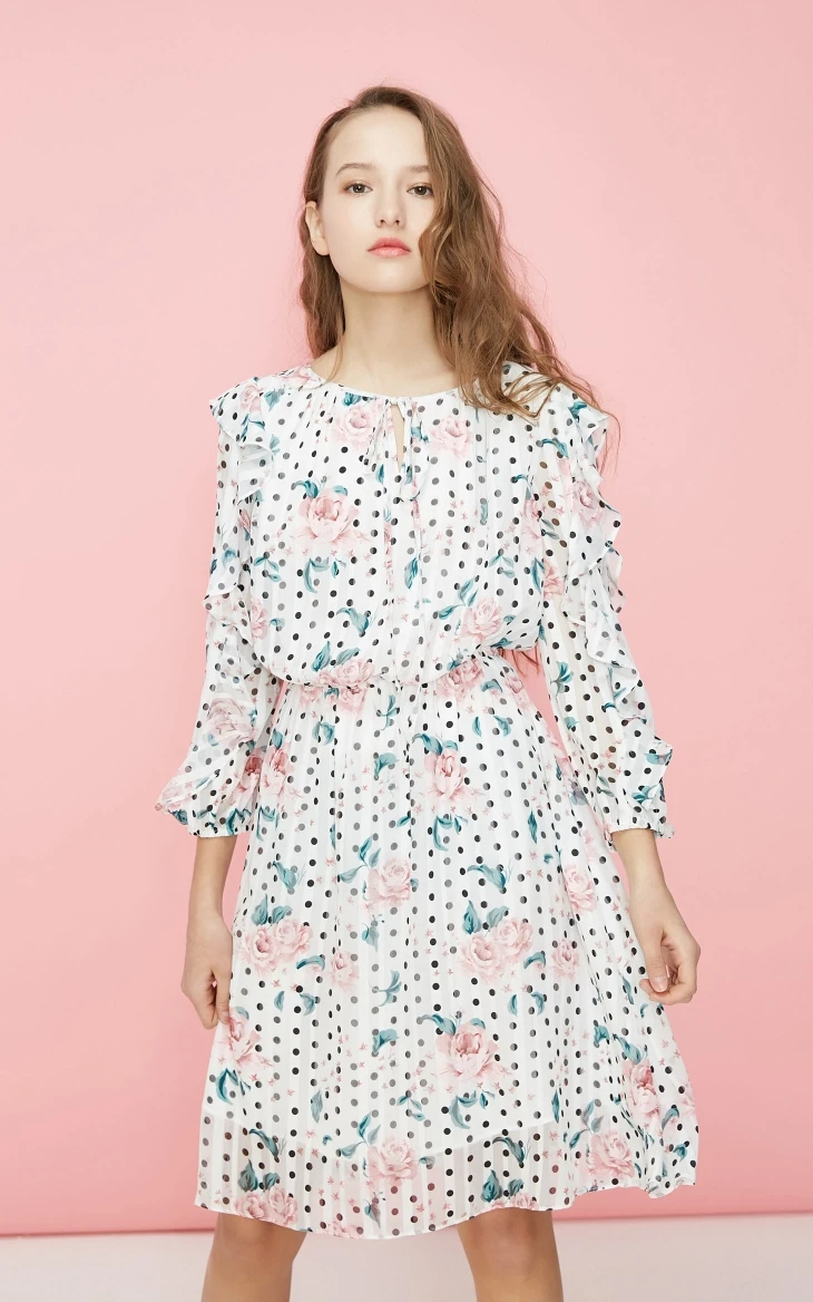 Vero Moda женское платье в горошек с оборками | 31927C510
