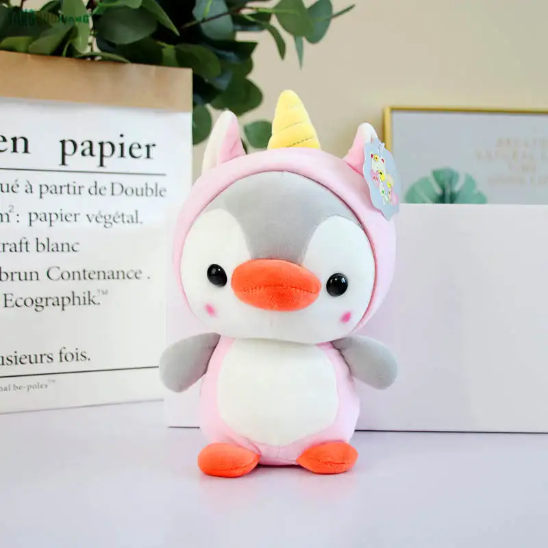 Unicorn 23 см Симпатичные преобразования плюшевые игрушки, Пингвин мягкие игрушки в виде животных с плюшевой набивкой куклы, детские игрушки на день рождения, рождественский подарок - Цвет: Unicorn