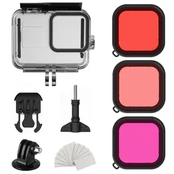 

6pcs Waterproof Camera Housing Case Set 60m Underwater Housing Cover Anti-fogging Film Lens Filter for Gopro Hero 8 Black