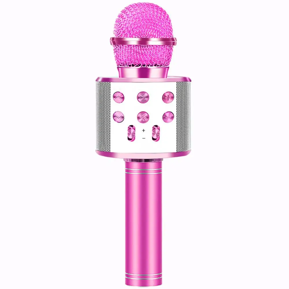 Bluetooth беспроводной микрофон ручной караоке USB мини домашний KTV Mic 1800 мАч для воспроизведения музыки пение динамик плеер для детей - Цвет: D