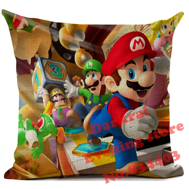 Наволочка для подушки с рисунком Супер Марио из хлопка и льна, наволочка для дивана и автомобиля, декоративная подушка для дома, чехол Cojines - Цвет: 11