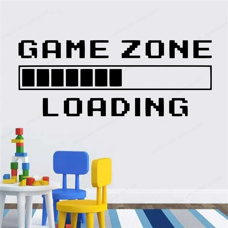 

game zone loading wall sticker vinyl game room wall decal boys bedroom wall decor removable art poster JH355