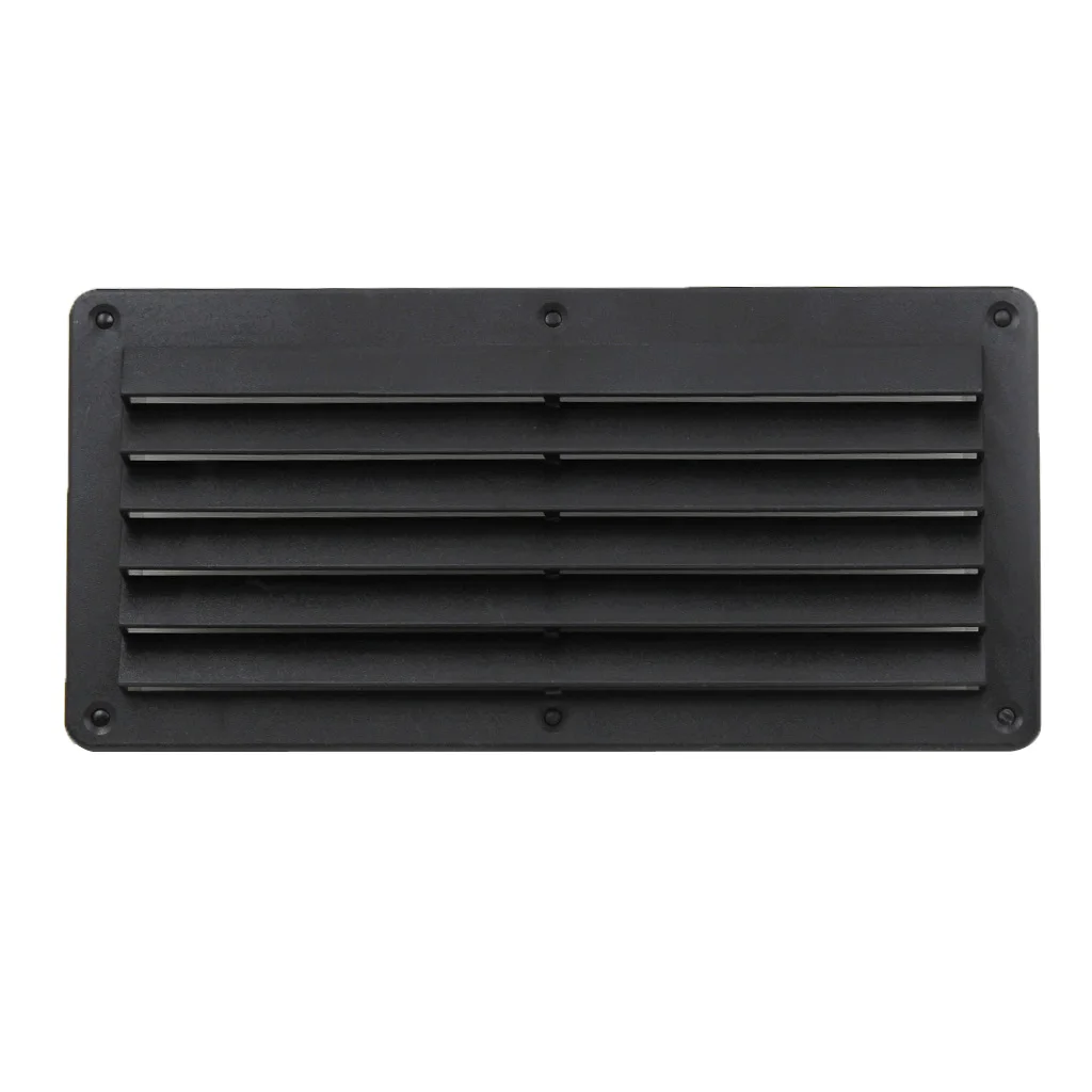 ABS Plastic Stamped Louvered Vent for Marine Boat Yacht Caravan - Rectangular - 26x12.5cm/ 10.24''x 8.5'', Black