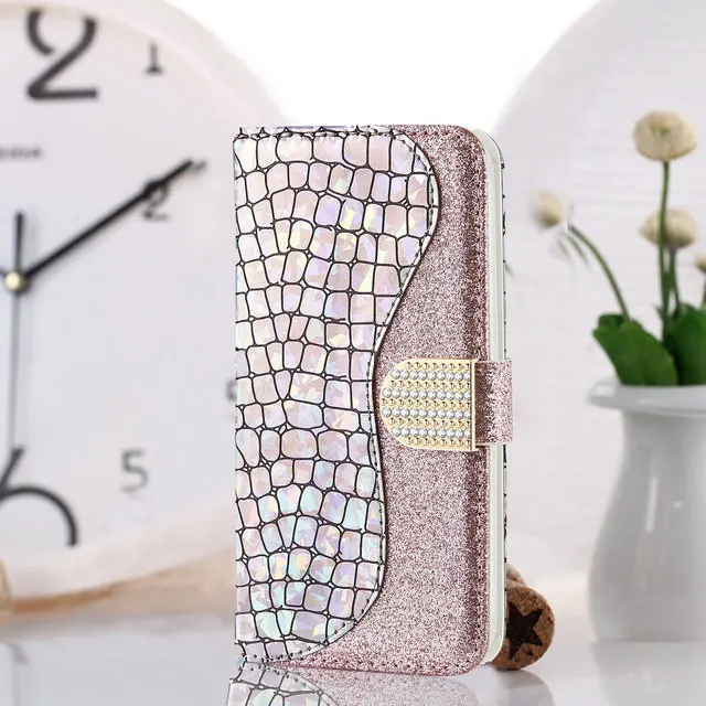 Роскошные блестящие стразы для Coque samsung A50 чехол A50S samsung A70 Чехол Флип Etui для samsung Galaxy A40 чехол A30 A20 A10 чехол - Цвет: Rose gold