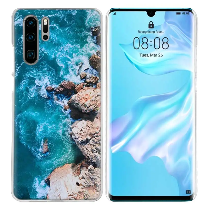 Жесткий чехол для huawei P30 P20 P10 mate 30 20 10 Nova 5 5i Pro Lite P Smart Z Plus волны океана воды света рефракцио