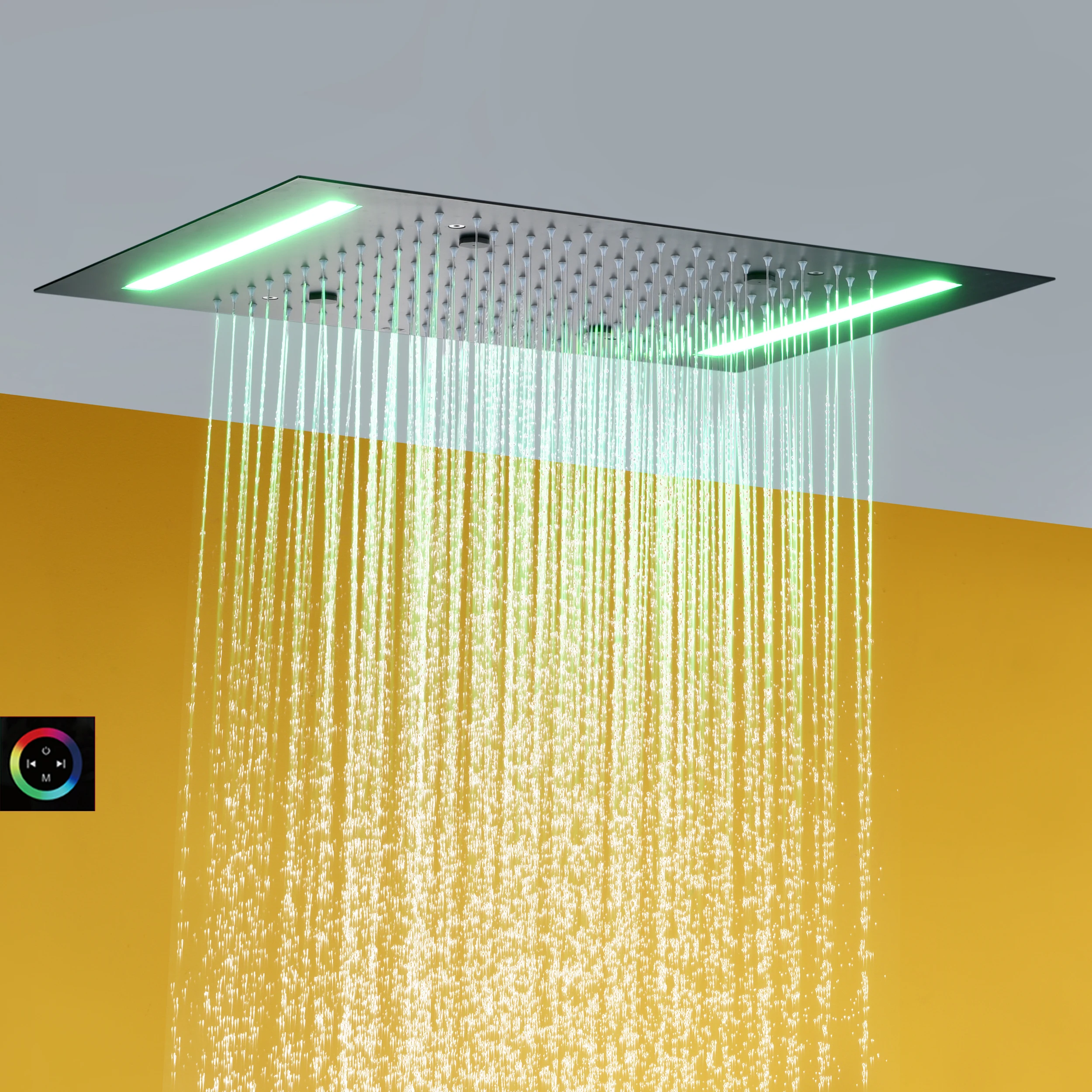 Дождевая и распыляющая душевая головка для ванной 100 В~ 240 В переменный ток светодиодный сенсорный экран контроль для ванной верхний смеситель для душа