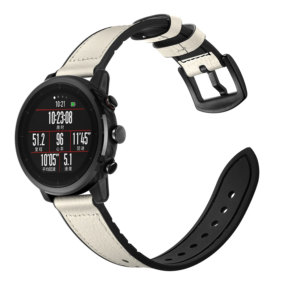 Кожаный силиконовый ремешок для смарт часов Huami Amazfit Stratos 2 чехол защитная пленка 3
