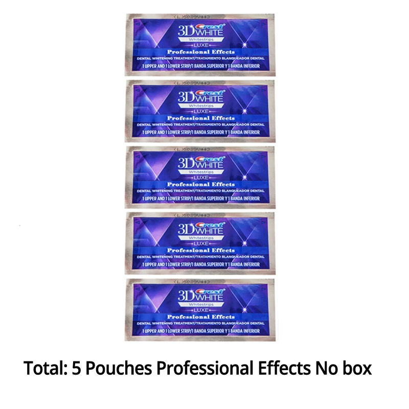 5 pouches in bulk 3D белые отбеливающие полоски для зубов Роскошный профессиональный эффект оригинальная гигиена полости рта отбеливающие полоски для зубов - Цвет: 5 pouches in bulk