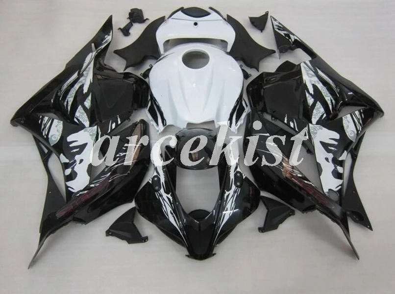 Литья под давлением ABS Обтекатели комплект Подходит для HONDA CBR600RR F5 09, 10, 11, 12, CBR600 2009 2010 2011 2012 белого и черного цвета