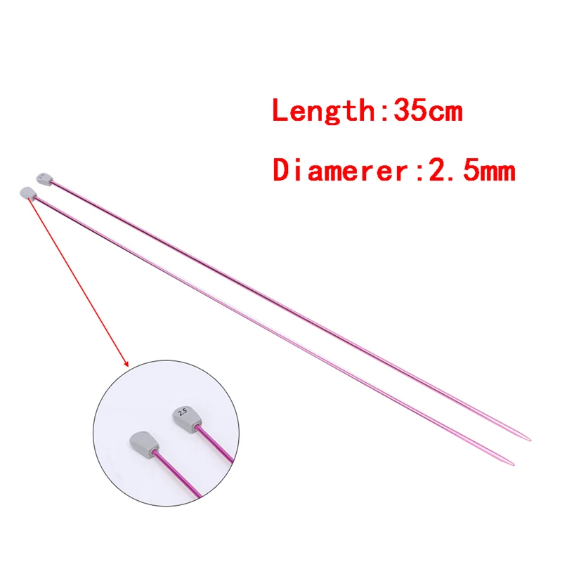 2 шт. 35 см один Poin спицы булавки прямые алюминиевые DIY инструмент для плетения