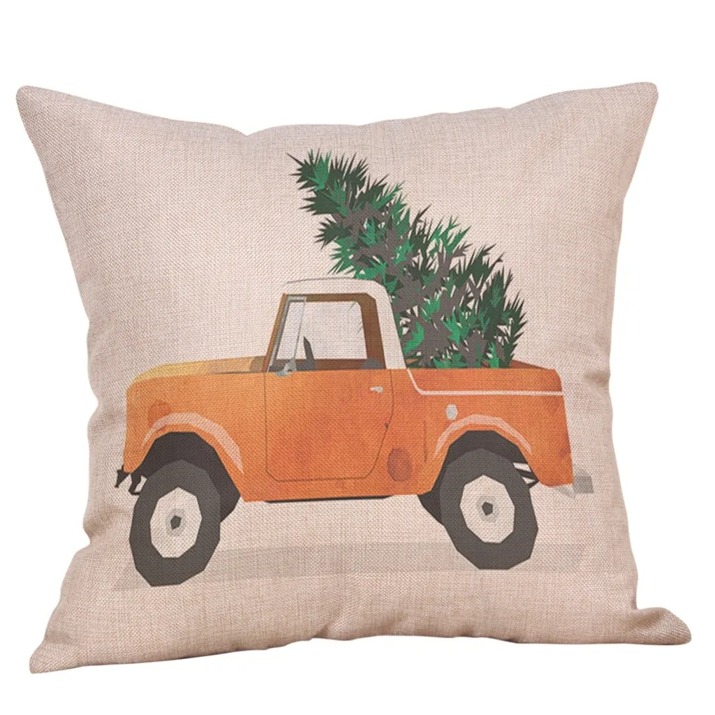 Pillow cove Merry Christmas Pillow Cases Cotton Linen Sofa Cushion Cover Home Decor Christmas letter pattern print pillowcase - Цвет: K