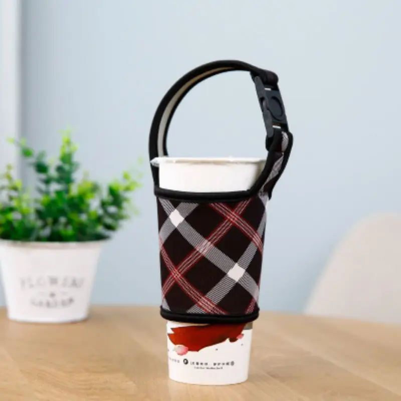 Handheld Coffee Sleeve Cover Heat Insulation Milk Tea Juice Drink Cup Holder Case Mug Carry Tote Bag Travel Reusable