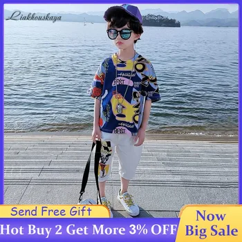 

2020 Baby Clothing Set Boy Summer Clothing Sets Short Sleeves Print T-Shirt + Flower Shorts Suits Child Fashion Casual Clothes
