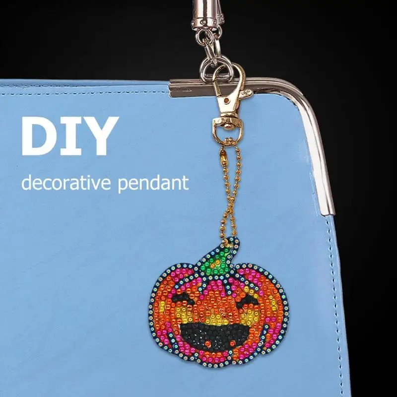 4 шт. DIY Полный Дрель Алмаз особенной формы картина брелок, Брелоки для ключей Вышивка крестом для женщин Девушка ювелирные изделия кулон подарок на Хэллоуин