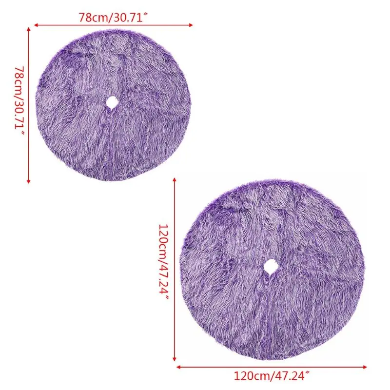 Рождественская елка юбка Декор длинный плюшевый фиолетовый основа коврик покрытие Merry Xmas домашняя сцена макет поставки