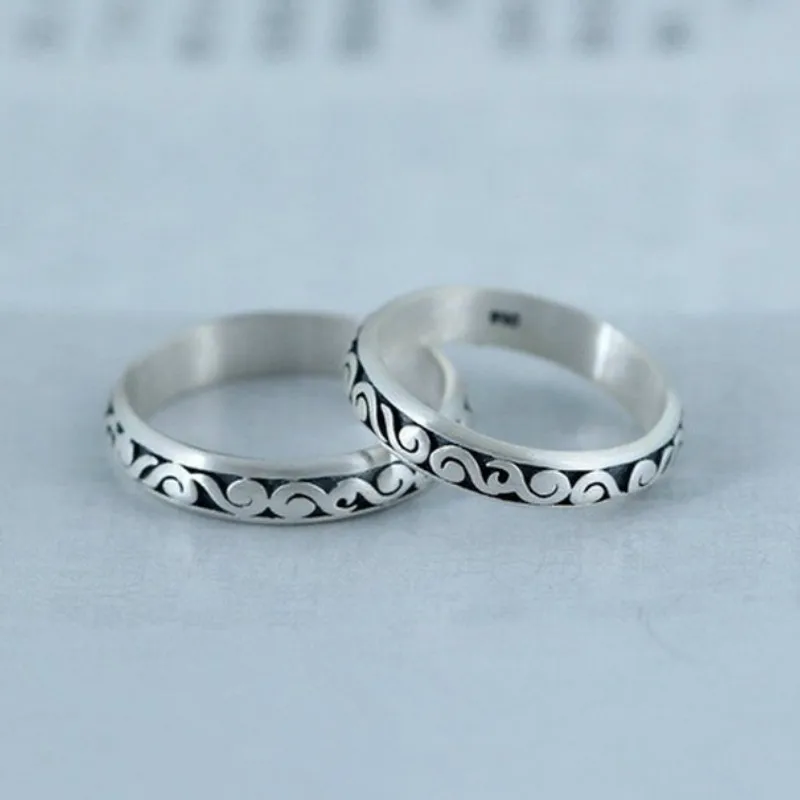 

925 Vintage Thai Silver Cloud Engraved Ring Creative Ring Ring Wedding Ring Jewelry for Women Gift Jewelry Ring Wholesale