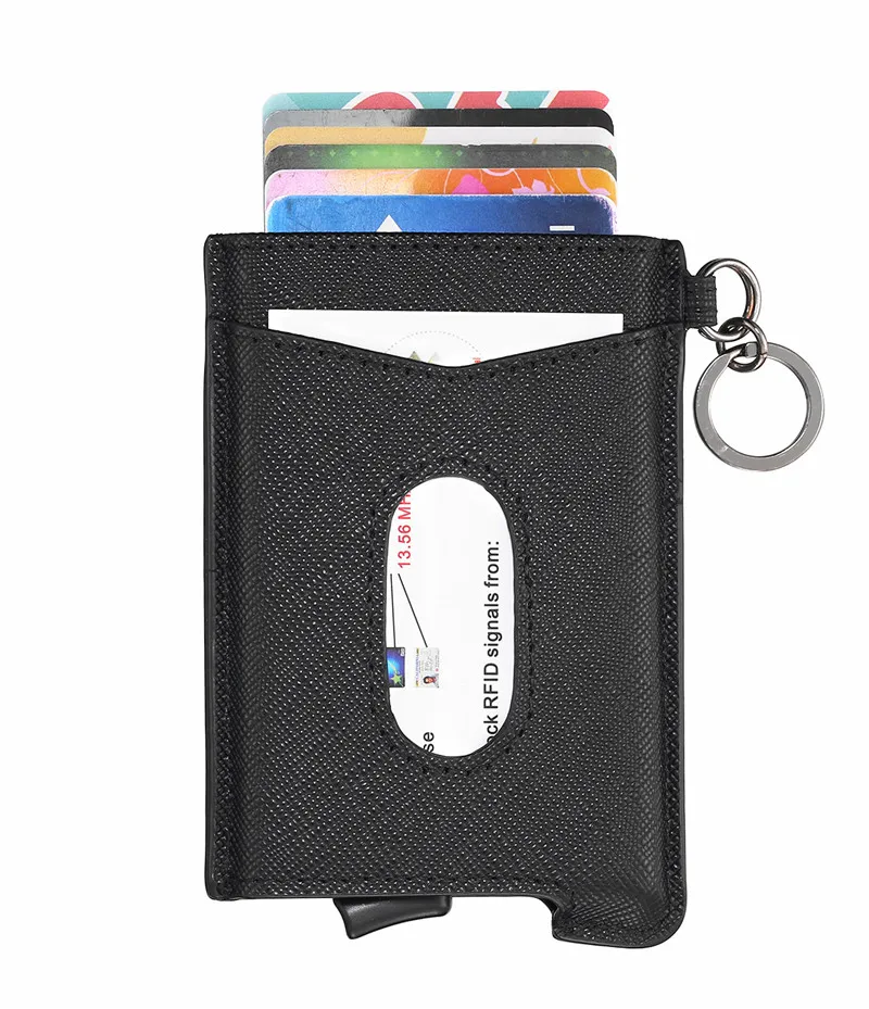 Bycobecy RFID Блокировка Кредитная карта ID держатель для карт Anit-theft кошелек кожаная карта для мужчин и женщин автоматический всплывающий Чехол для карт