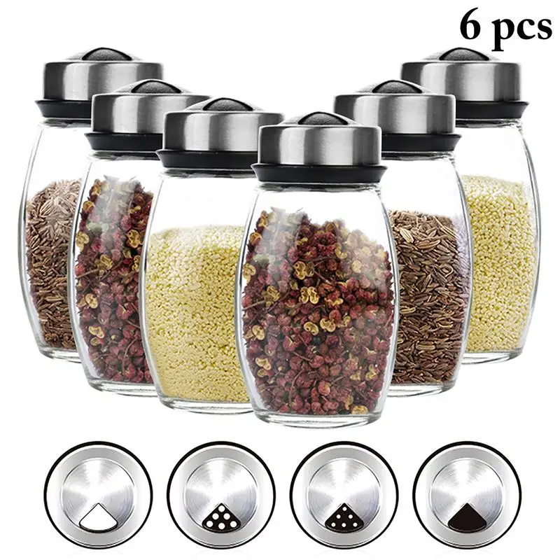 6PCS Spice Box Set Multifunctional Kitchen Bottle Salt Seasoning Set  Seasoning Jar Housewares Collection Combination Pack