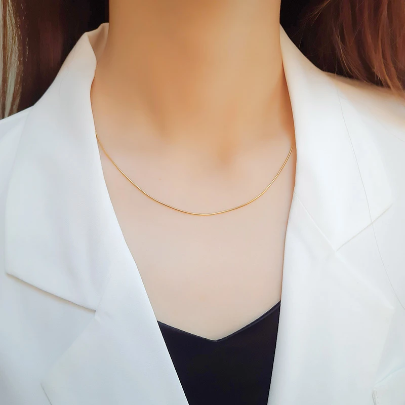 Vnox 1 MM Thin Snake Chain Necklaces 