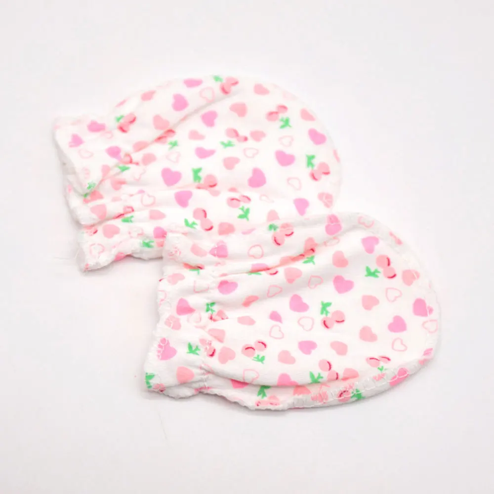Антицарапки для новорожденных, полный палец, зимняя теплая перчатка для младенца, милая ручная защита, противозахватывающая одежда для рук, дышащие мягкие митенки - Цвет: small love