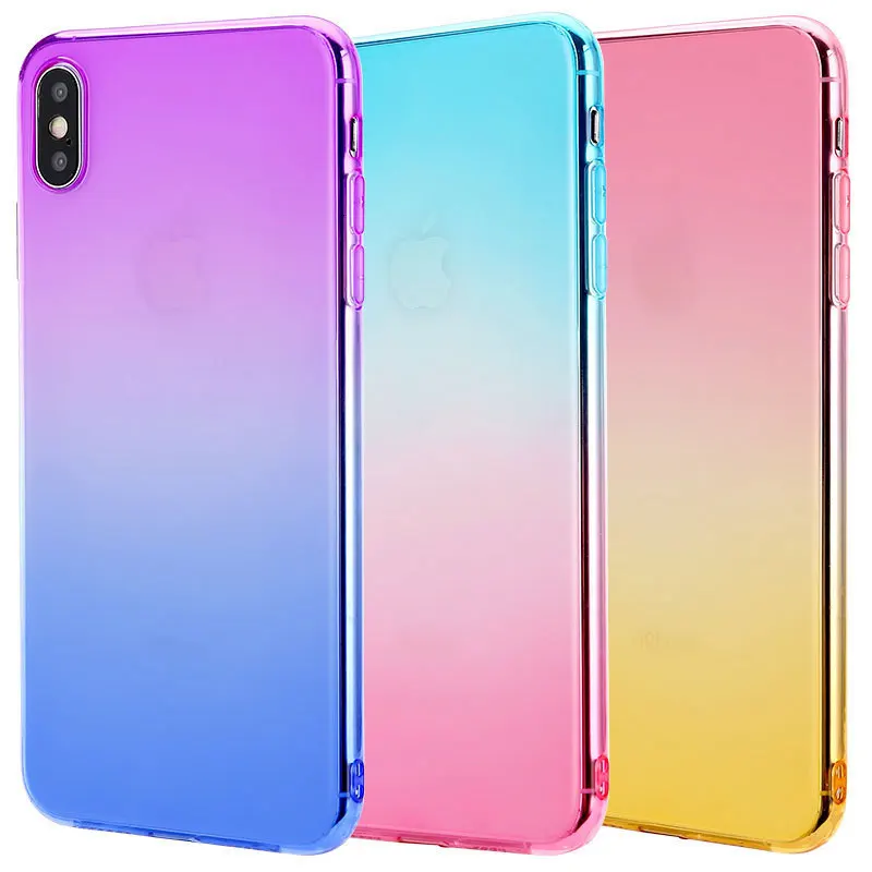 Новый градиентный чехол для телефона iPhone X XS XR XSMax 8 7 6 6S PluS 5 5S 5SE силиконовый мягкий