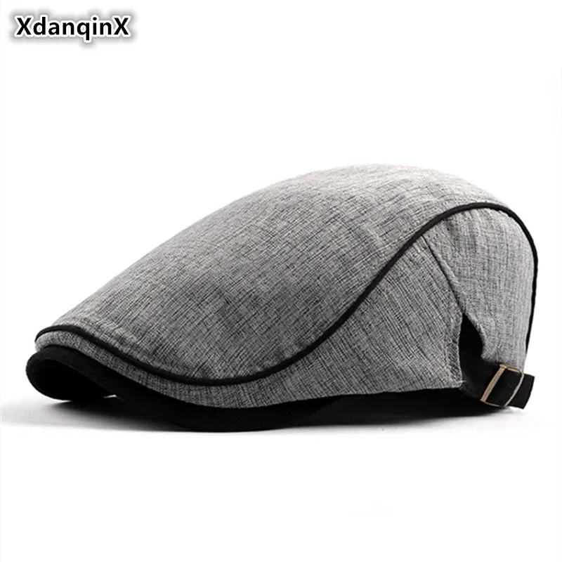 XdanqinX новые мужские хлопковые береты унисекс Британская мода язычок кепки, Кепка с задней застёжкой регулируемый размер женские тренд классические шапки
