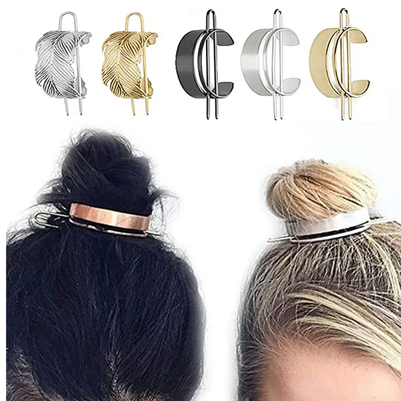 New Alloy Round Top Metal Hairpin Bun Cage Minimalist Bun Holder Cage