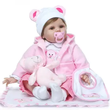 

Kuulee 55CM Cute Soft Realistic Silicone Vinyl Baby Doll Toys for Children Christmas Birthday