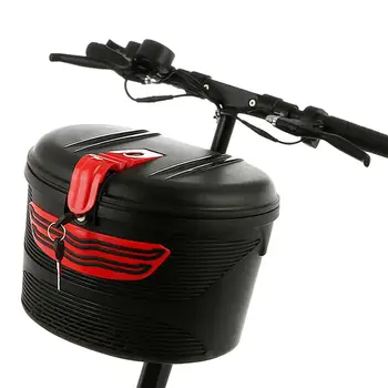 

Electric Bicycle Mountain Bike Front Hanging Plastic Storage Basket with Lock Bike Front Hanging Plastic Storage Basket bag box