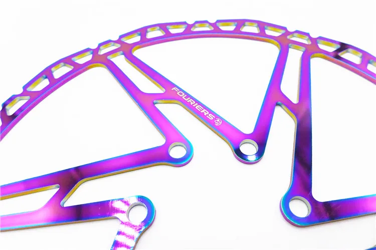 Fouriers велосипед Ti покрытие цветной дисковый тормозной ротор 6 болтов 140 мм 160 мм 180 мм 203 мм MTB дорожный горный велосипед тормозные роторы