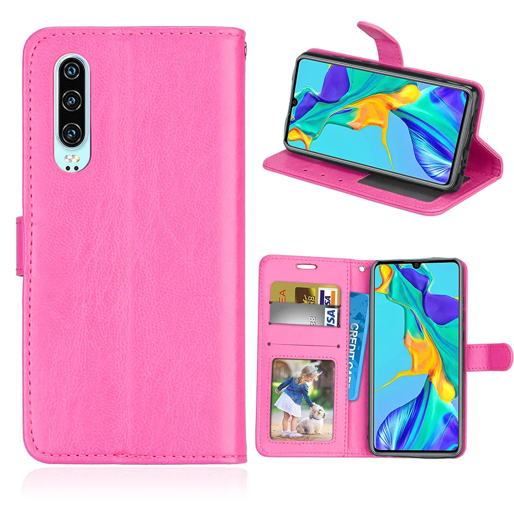 Rose Чехол для huawei P30, чехлы для huawei P30 Pro, модный кошелек, искусственная кожа, задняя крышка для huawei P30 Lite, чехлы для телефонов - Цвет: Rose