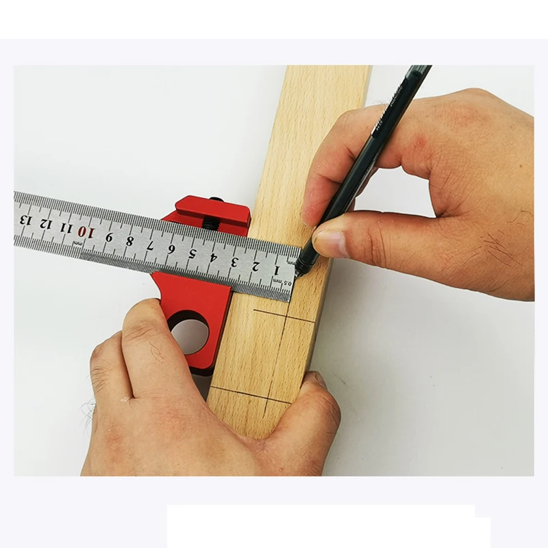 

45 Degree Angle scribe Carpenter Gauge Steel Ruler Adjustable Fixed Block Gauge Woodworking Line Scribe