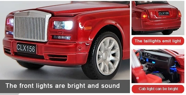 1/36 Rolls Royce Phantom литая под давлением Модель автомобиля игрушки металлический автомобиль Игрушечная модель автомобиля черная удлиненная коллекция лимузина 6 дверей