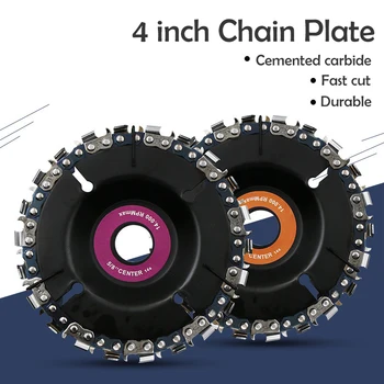 

4 Inch Grinder Disc and Chain 22 Tooth Fine Cut Chain Set For 100/115 Angle Grinder Woodworking carving Grinding and cutting