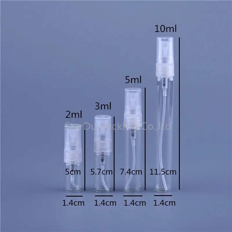 200 шт./лот, 2 мл, 3 мл, 5 мл, 10 мл, многоразовый, мини флакон-распылитель для духов, портативный косметический контейнер для путешествий, флаконы для духов