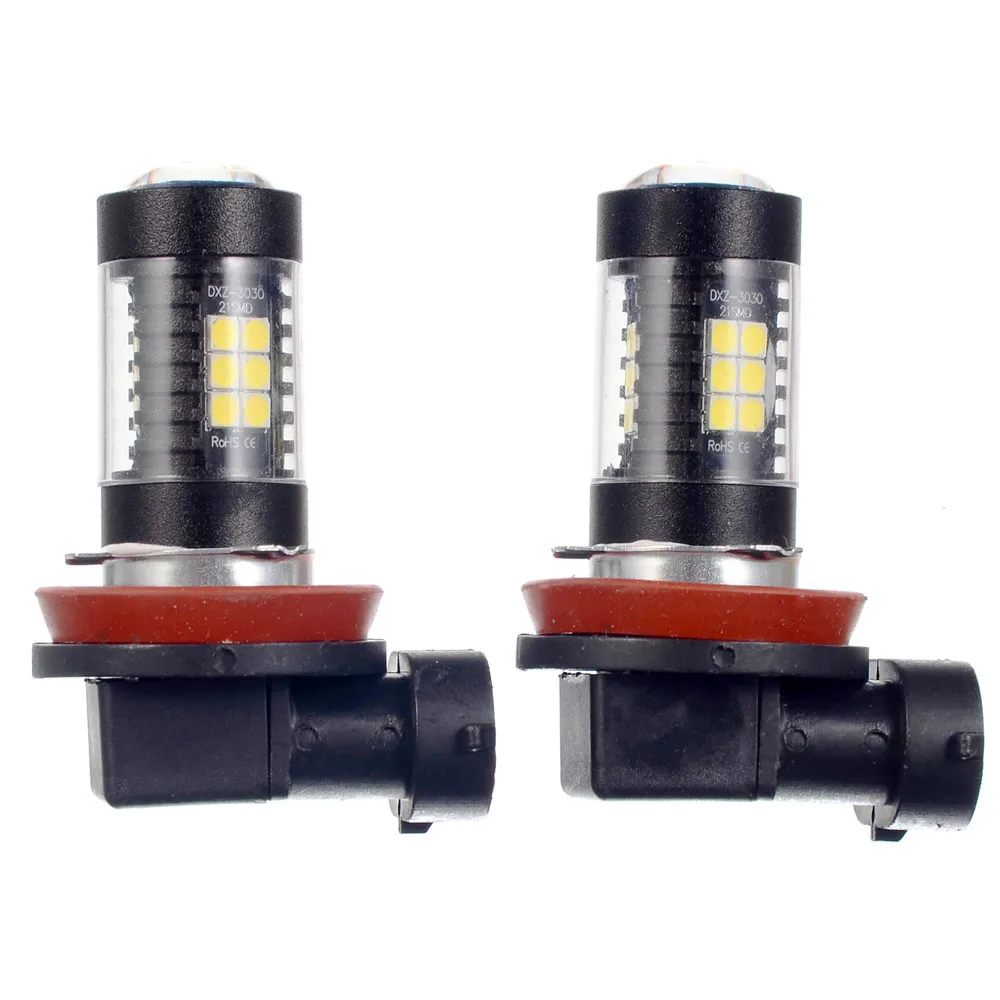 2PCS 3030 21SMD H8/H11 High Power 6500K Super White LED Fog Lights Driving BulbsCar Essential Light Practical Car Light