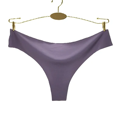 purple Шелк льда стринги для женский сексуальный бесшовный стринги трусики женское нижнее белье девушки бикини женские трусы нижнее белье 3 шт./компл - Цвет: purple