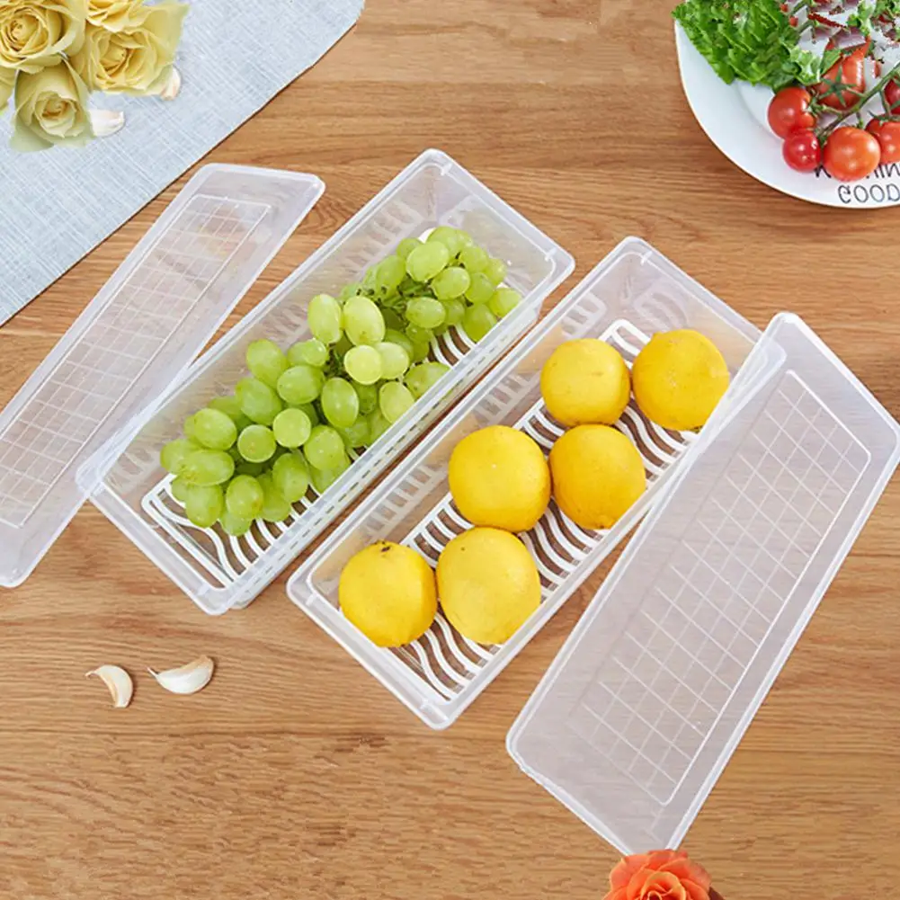 Studyset прозрачная кухонная прямоугольная дренажная коробка для хранения пищевых продуктов