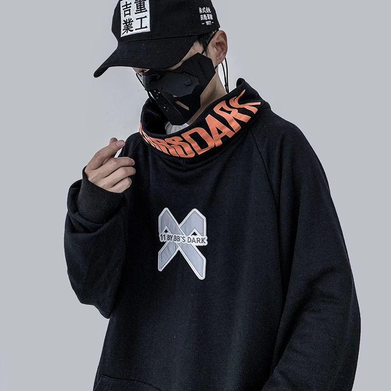 US Size Fish Hoody Tactics Sweatshirt Men's Hoodies Streetwear Harajuku Reflective Loose Sweatshirts Male Hip Hop DG416