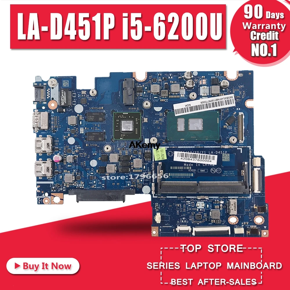 LA-D451P материнская плата для ноутбука lenovo YOGA 510-14ISK Flex4-1470 оригинальная материнская плата I5-6200U с видеокартой