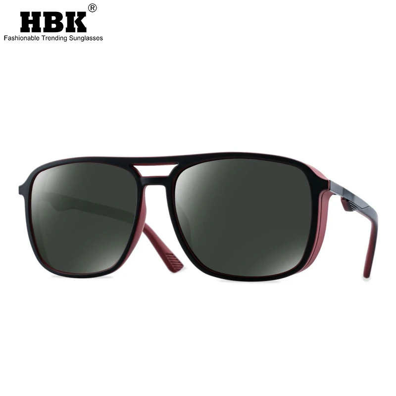 HBK Новые квадратные поляризационные мужские солнцезащитные очки с антибликовым покрытием женские солнцезащитные очки модные брендовые