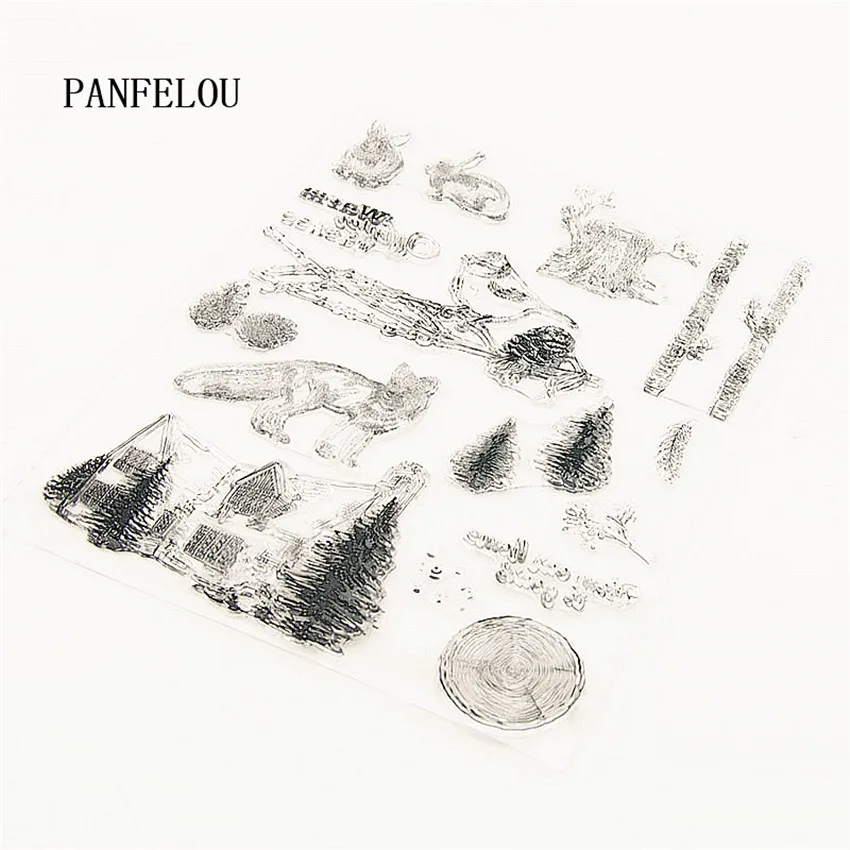 PANFELOU 16,5x21,5 кристма Лес Животные прозрачный силиконовый штамп/печать DIY Скрапбукинг/фотоальбом прозрачные штамп листы