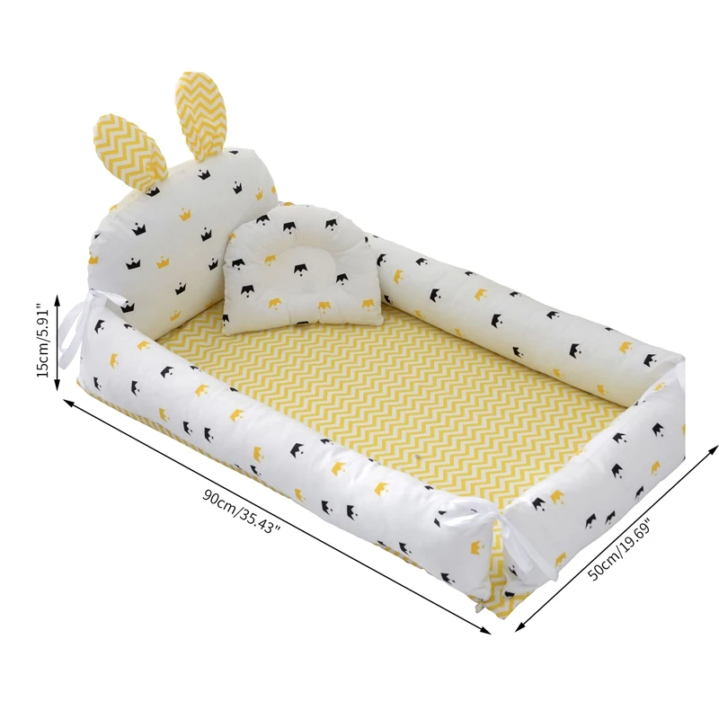 2 шт., детская кровать, подушка с рисунком, детское гнездо, кровать, складная, для малышей, колыбель, моющаяся, детская, для путешествий, кровать, портативная, кроватка, новорожденный, кроватка, набор