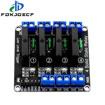 

Low Level 5V 4 Channel Solid State Relay Module SSR G3MB-202P 240V 2A Output with Resistive Fuse For Arduino 4 Way