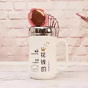 Керамическая чашка для воды, Женская Студенческая кружка, кофейная чашка, чашка для пары, большая емкость, офисная, одна чашка, 450 мл, Рождественская кружка, кружка для путешествий - Цвет: 450ml