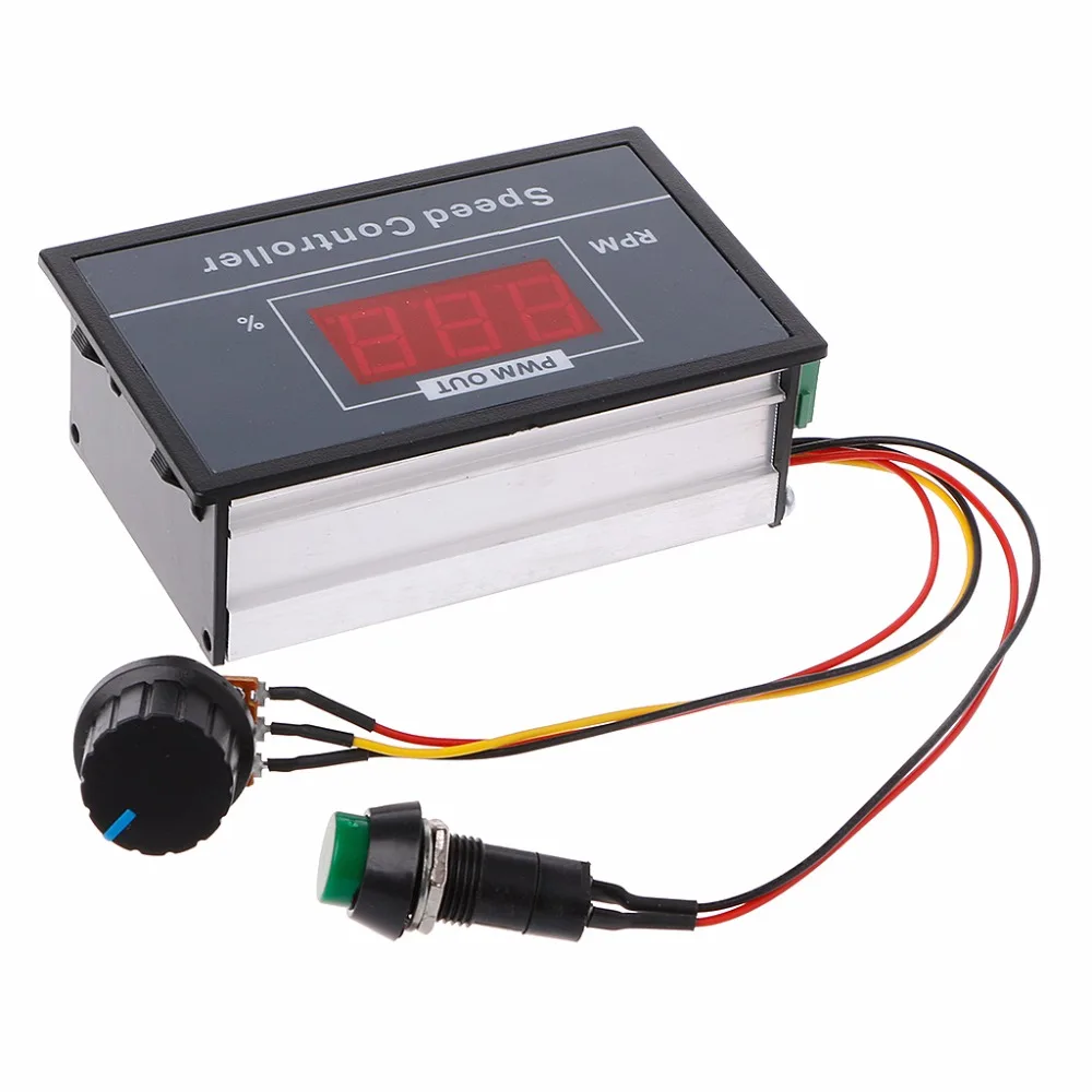 PWM DC 6-60V регулятор скорости двигателя 0-100 цифровой дисплей плавная регулировка скорости